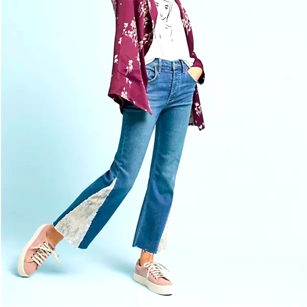 Anthropologie Pilcro Brand Flare‎ Jeans with Sequins size28